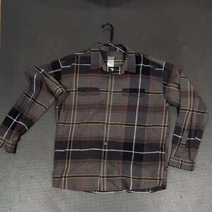 Patagonia Organic Cotton Plaid Shirt - Black and Brown